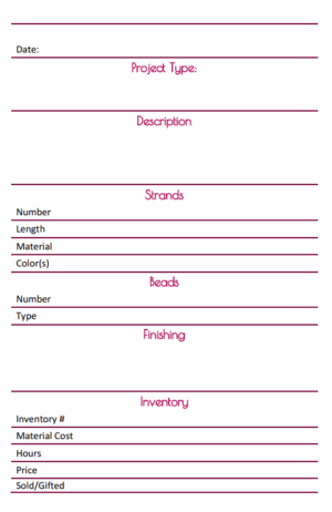 Printable Kumihimo Project Logbook - Image 3