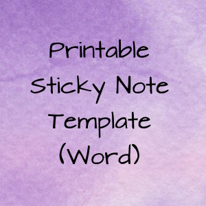 Printable Sticky Note Template (Word)